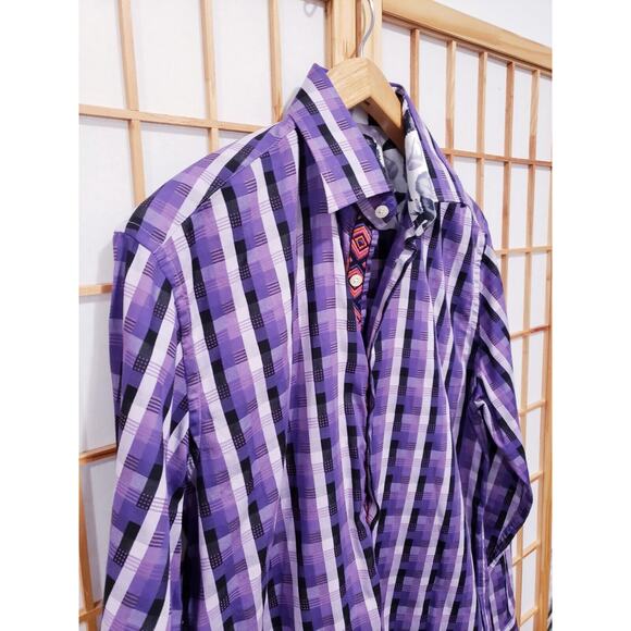 Inserch Jacquard Cotton Vertical Stripes Multicolor Men's Shirt - Size M - Picture 5 of 12